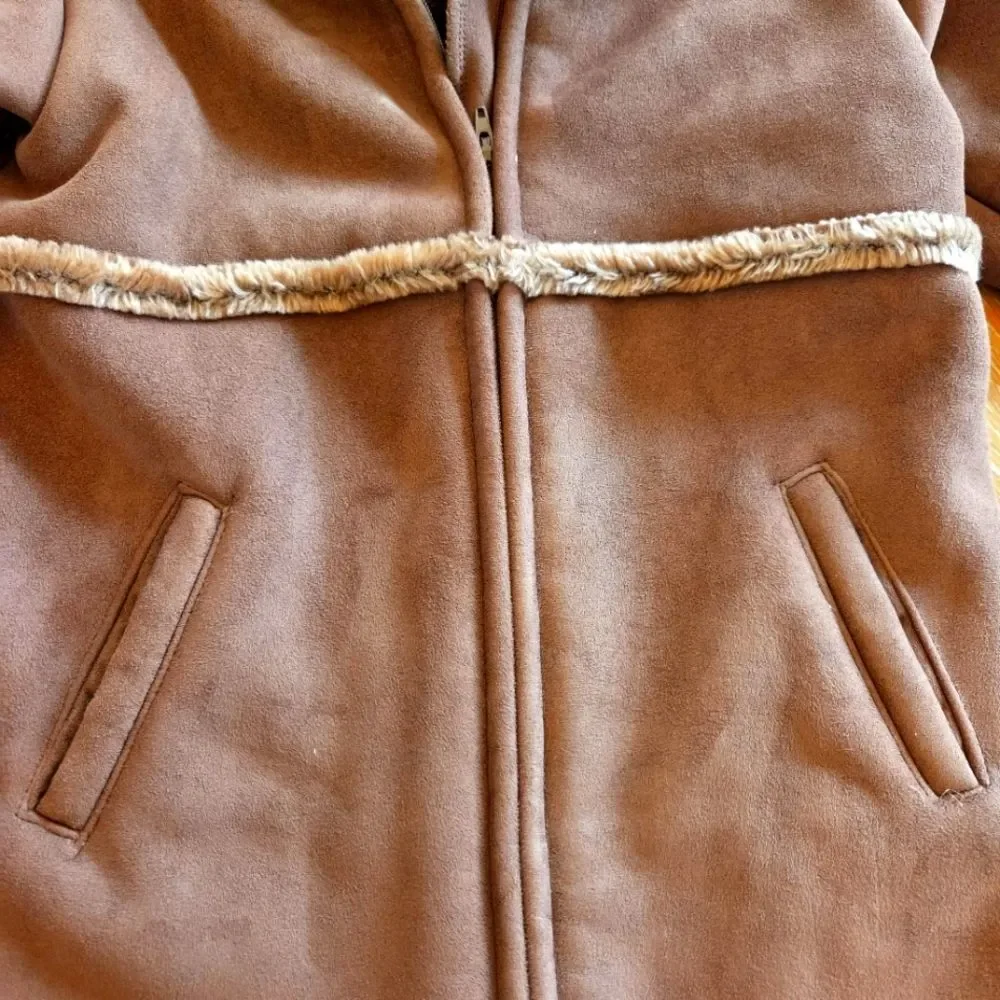 Baby Gap Faux Suede Coat with Faux Fur Lining Mid Length Size 4XL 4 Years